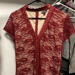 Express red and nude shirt